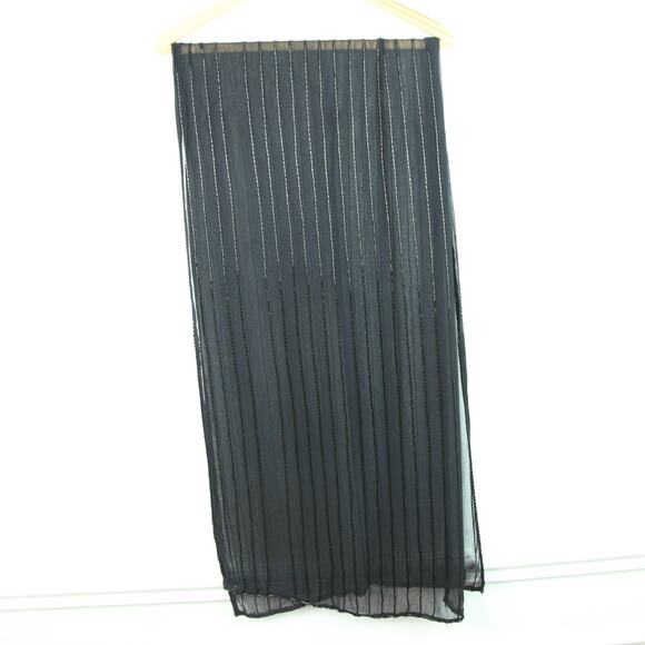 Beaded Silk Scarf 70" x 20" Sheer Whimsigoth 90s Witchy Y2K Rectangle Shawl - Picture 11 of 14